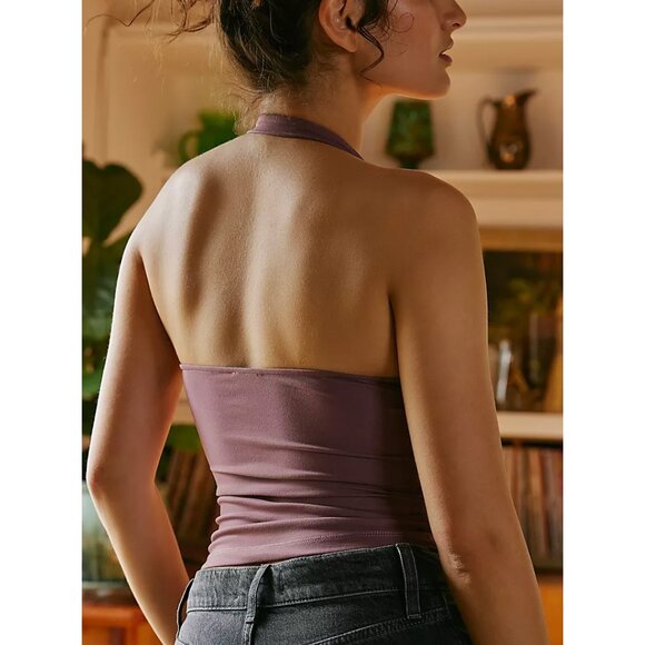 🎉LAST CHANCE🎉 FREE PEOPLE Have It All Halter Top / Tulipwood - Picture 7 of 9